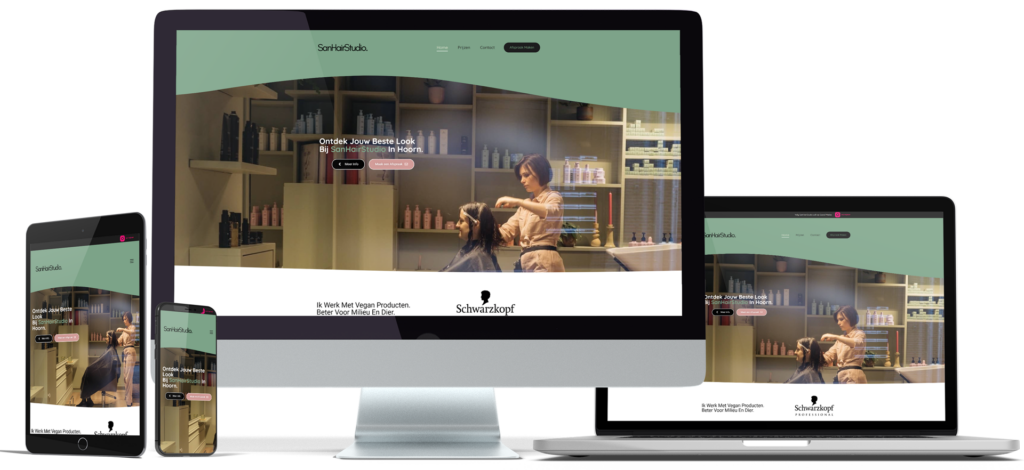 Responsive Webdesign Afbeelding voor San Hair Studio - case Digidan